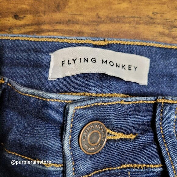 Flying Monkey Jeans 29 Skinny High Rise Soft Comfort Stretch Modal Medium Dark - Picture 3 of 11